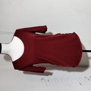 Motherhood Maternity Elastic Sides Burgandy T-shirt Top Size M